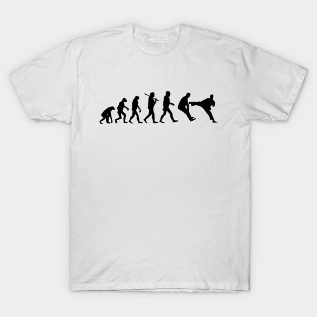 Kung-Fu Human Evolution Kick T-Shirt by AustralianMate